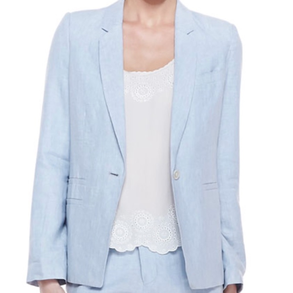 Joie Mehira B Linen Blazer, Chambray. NEW. Size 2